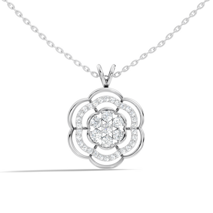 Vintage Round Cut Diamond Pendant Natural & Lab-Grown Diamonds in 18K Gold - HIGHCARAT DIAMONDS