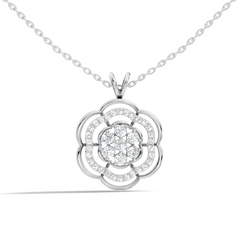 Vintage Round Cut Diamond Pendant Natural & Lab-Grown Diamonds in 18K Gold - HIGHCARAT DIAMONDS