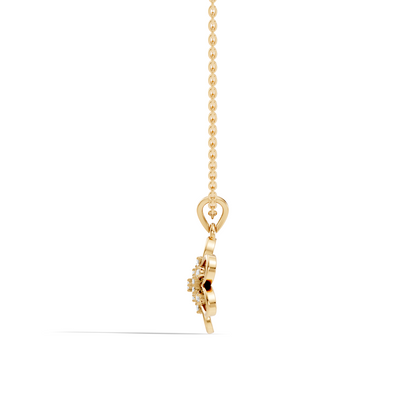 Women's Floral Inspired Round Diamond Pendant in 14K White Gold Minimalist Design - HIGHCARAT DIAMONDS