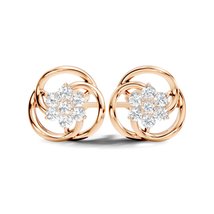 Round Shape Lab Gown & Natural Diamond Affordable Stunning Sparkling Diamond Earrings For Anniversary Gift - HIGHCARAT DIAMONDS