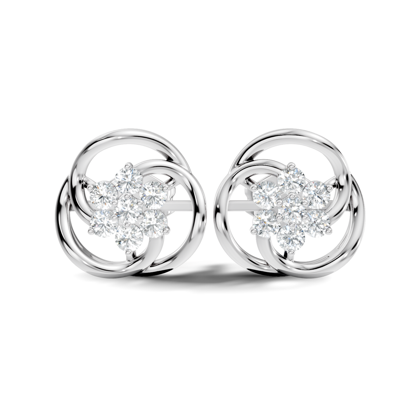 Round Shape Lab Gown & Natural Diamond Affordable Stunning Sparkling Diamond Earrings For Anniversary Gift - HIGHCARAT DIAMONDS