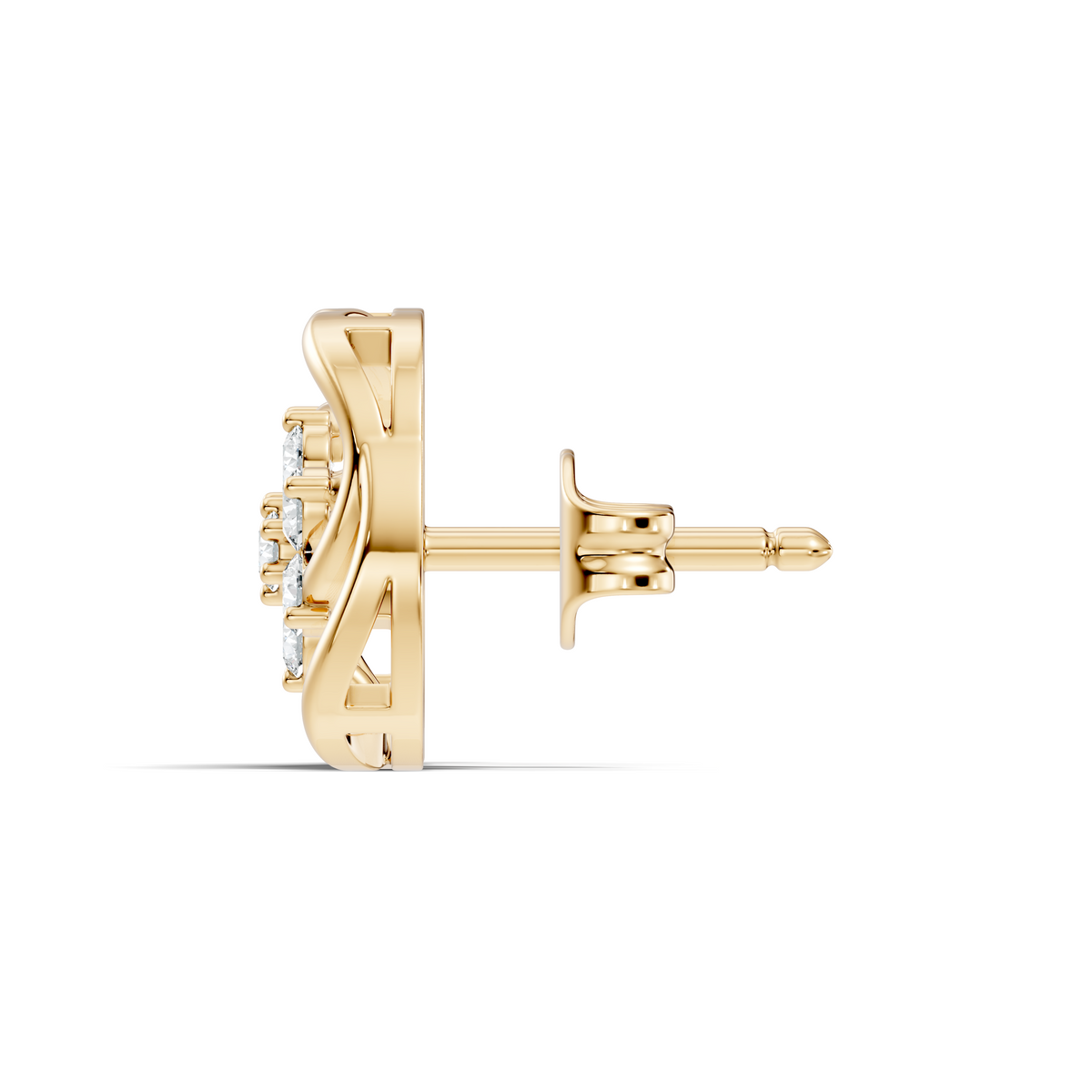 Round Shape Lab Gown & Natural Diamond Affordable Stunning Sparkling Diamond Earrings For Anniversary Gift - HIGHCARAT DIAMONDS