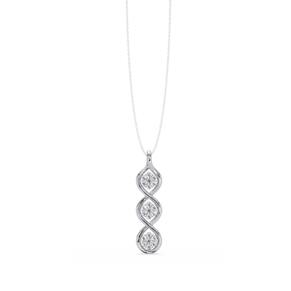 Round Cut Lab Grown Diamond Floral Prong Set Rose Gold Pendant - HIGHCARAT DIAMONDS