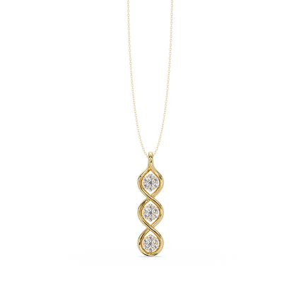 Round Cut Lab Grown Diamond Floral Prong Set Rose Gold Pendant - HIGHCARAT DIAMONDS