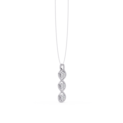 Round Cut Lab Grown Diamond Floral Prong Set Rose Gold Pendant - HIGHCARAT DIAMONDS