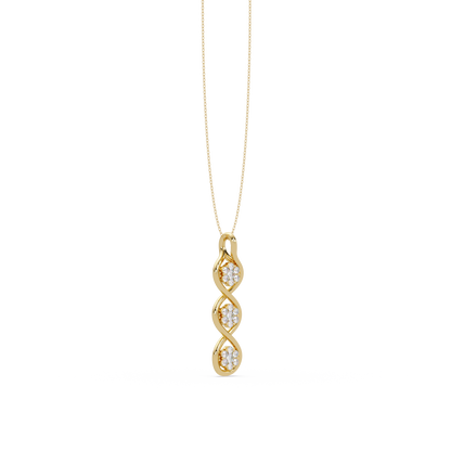Round Cut Lab Grown Diamond Floral Prong Set Rose Gold Pendant - HIGHCARAT DIAMONDS