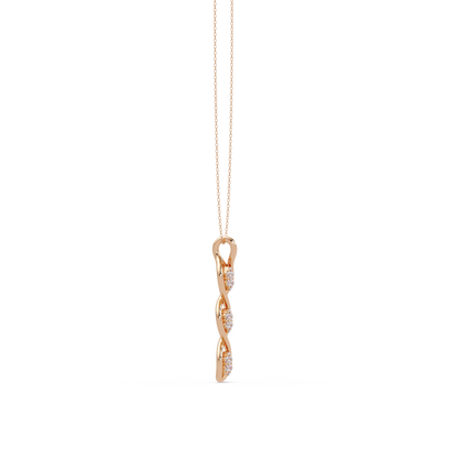 Round Cut Lab Grown Diamond Floral Prong Set Rose Gold Pendant - HIGHCARAT DIAMONDS