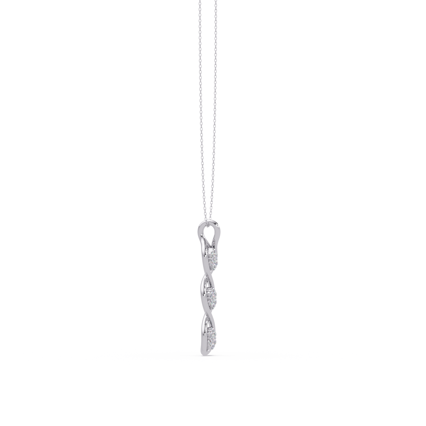 Round Cut Lab Grown Diamond Floral Prong Set Rose Gold Pendant - HIGHCARAT DIAMONDS