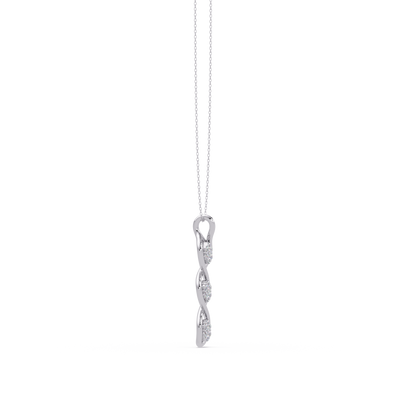 Round Cut Lab Grown Diamond Floral Prong Set Rose Gold Pendant - HIGHCARAT DIAMONDS