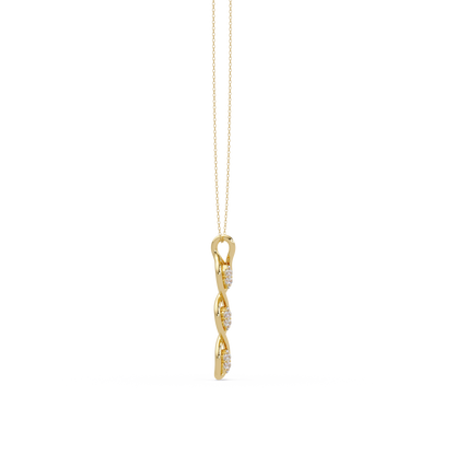 Round Cut Lab Grown Diamond Floral Prong Set Rose Gold Pendant - HIGHCARAT DIAMONDS