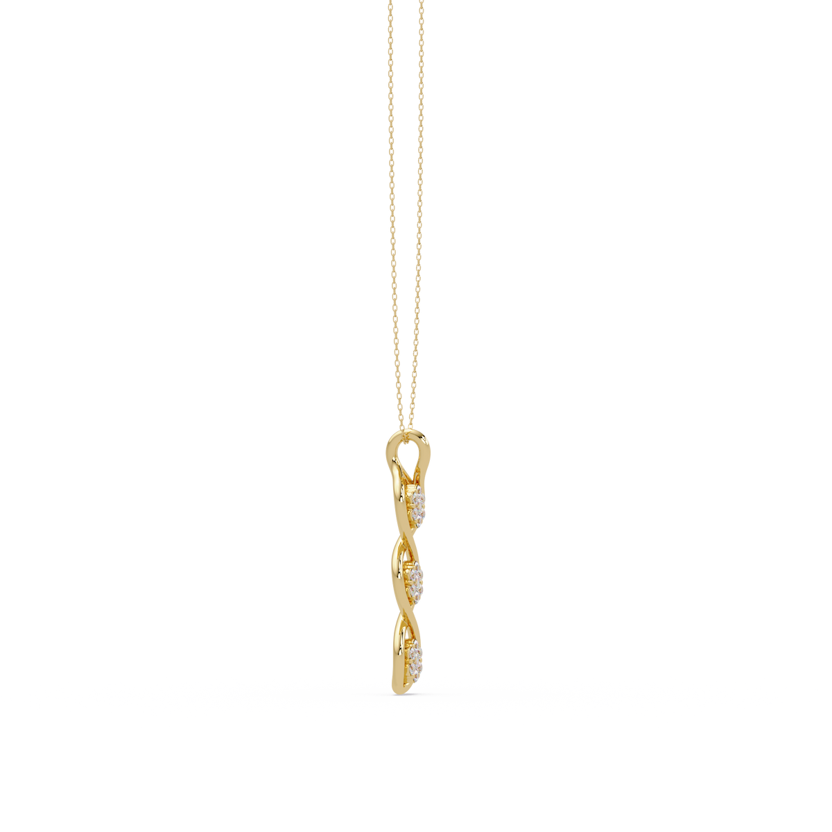 Round Cut Lab Grown Diamond Floral Prong Set Rose Gold Pendant - HIGHCARAT DIAMONDS