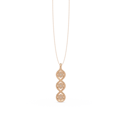 Round Cut Lab Grown Diamond Floral Prong Set Rose Gold Pendant - HIGHCARAT DIAMONDS
