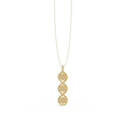 Round Cut Lab Grown Diamond Floral Prong Set Rose Gold Pendant - HIGHCARAT DIAMONDS