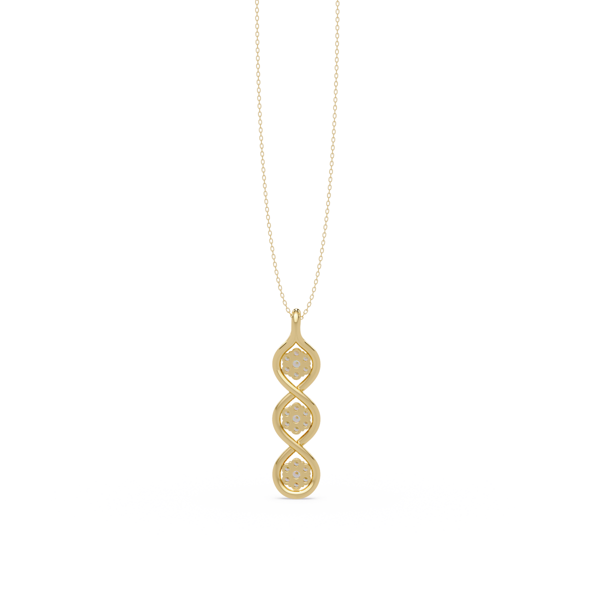 Round Cut Lab Grown Diamond Floral Prong Set Rose Gold Pendant - HIGHCARAT DIAMONDS