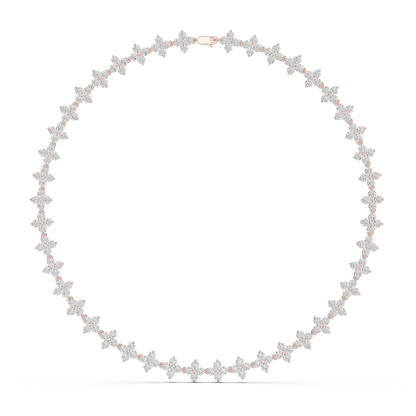 Round Cut Lab Grown Diamond Floral Tennis Necklace - HIGHCARAT DIAMONDS