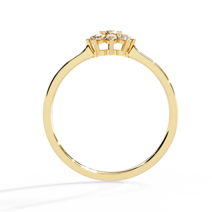 Round Cut Lab Grown Diamond Flower Shape  Halo Style Cluster Prong Set Daily Wear Ring - HIGHCARAT DIAMONDS