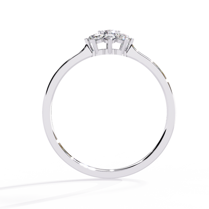 Round Cut Lab Grown Diamond Flower Shape  Halo Style Cluster Prong Set Daily Wear Ring - HIGHCARAT DIAMONDS