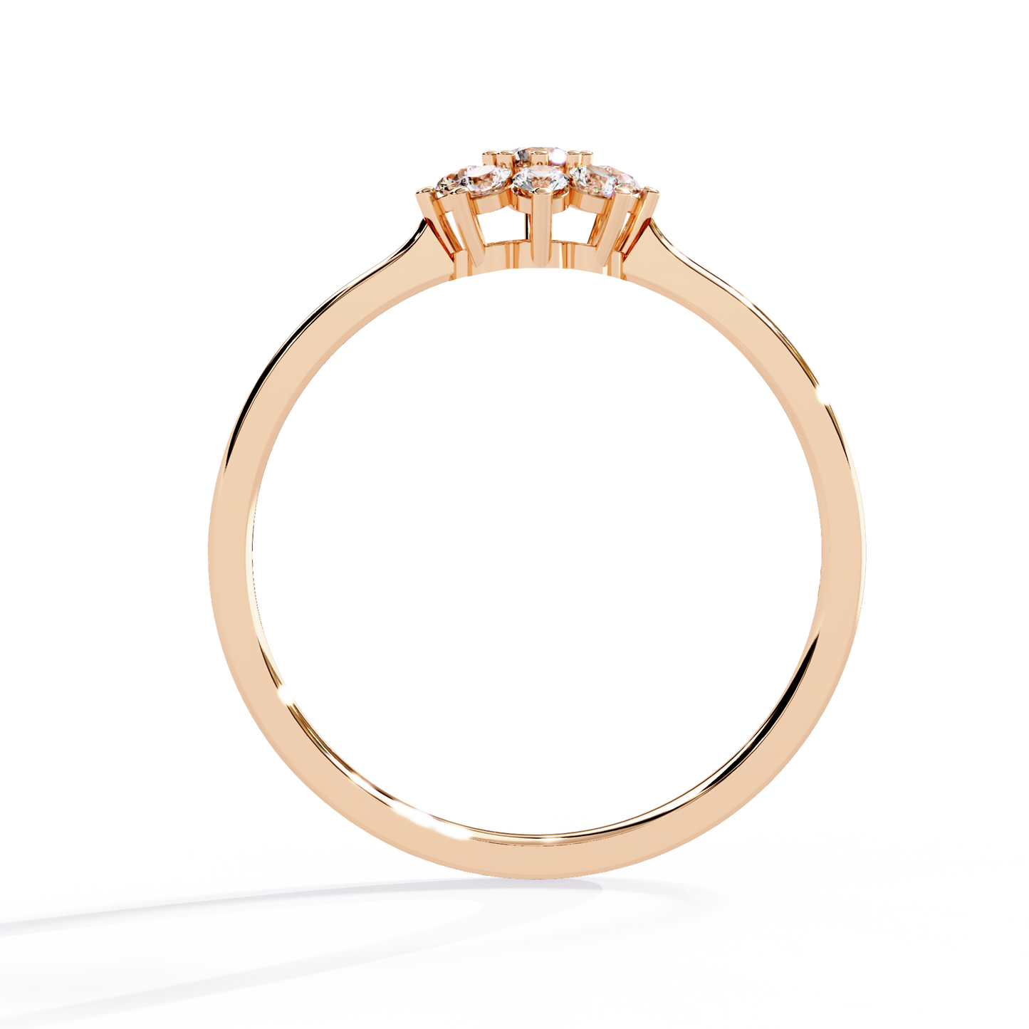 Round Cut Lab Grown Diamond Flower Shape  Halo Style Cluster Prong Set Daily Wear Ring - HIGHCARAT DIAMONDS