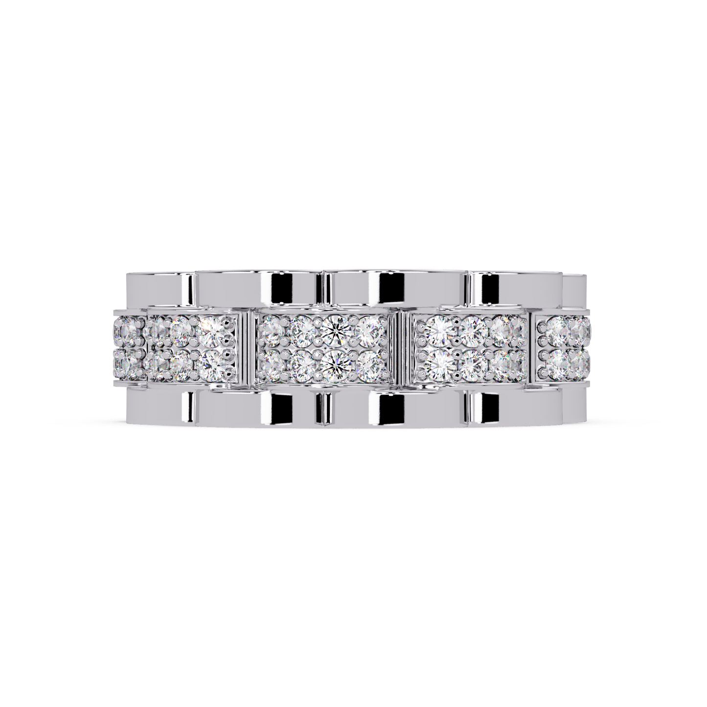 Round Cut Lab Grown Diamond Full Eternity Men's Rose Gold Wedding Band - HIGHCARAT DIAMONDS