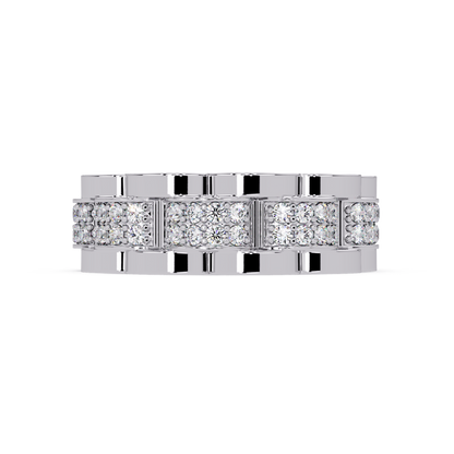 Round Cut Lab Grown Diamond Full Eternity Men's Rose Gold Wedding Band - HIGHCARAT DIAMONDS
