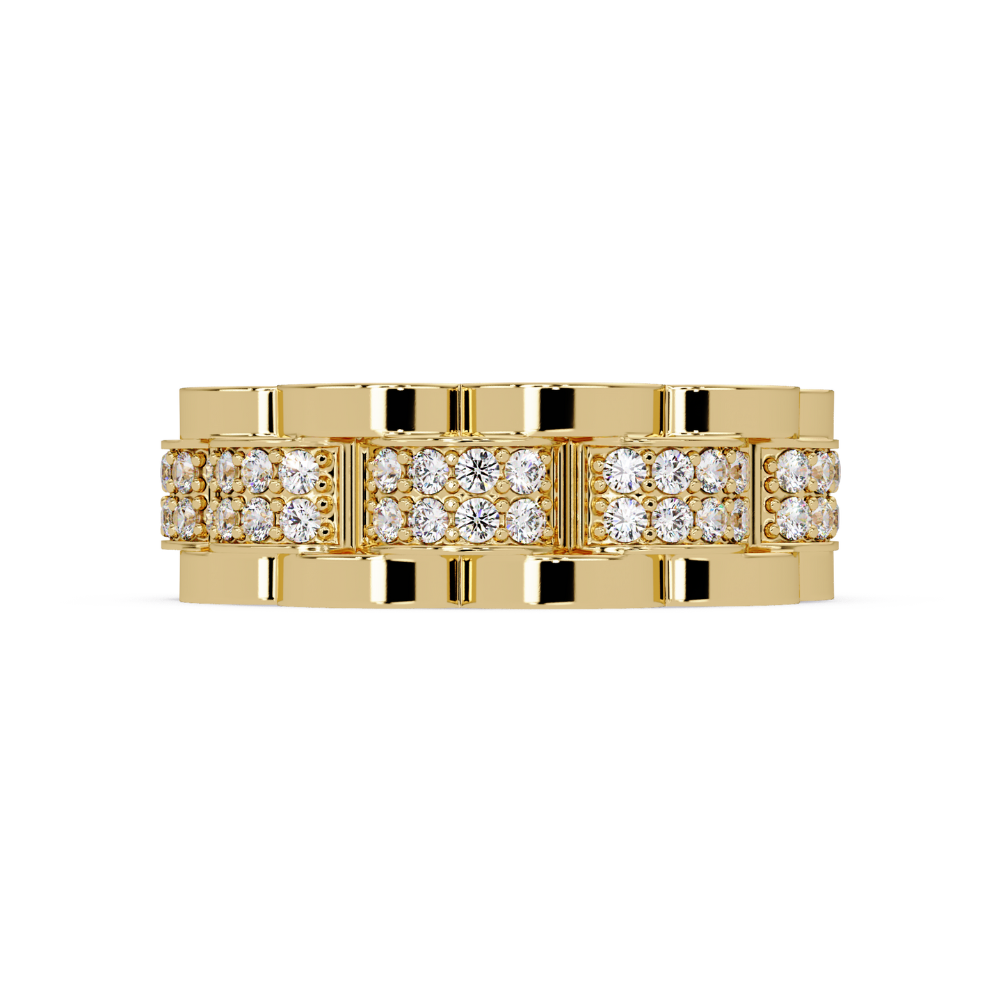 Round Cut Lab Grown Diamond Full Eternity Men's Rose Gold Wedding Band - HIGHCARAT DIAMONDS