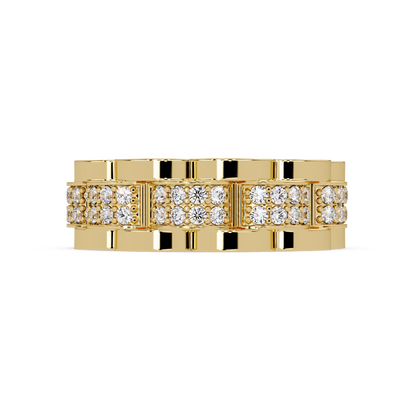 Round Cut Lab Grown Diamond Full Eternity Men's Rose Gold Wedding Band - HIGHCARAT DIAMONDS