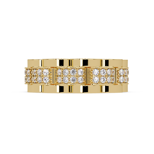 Round Cut Lab Grown Diamond Full Eternity Men's Rose Gold Wedding Band - HIGHCARAT DIAMONDS