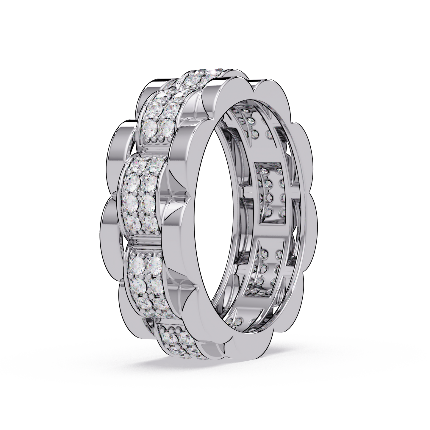 Round Cut Lab Grown Diamond Full Eternity Men's Rose Gold Wedding Band - HIGHCARAT DIAMONDS