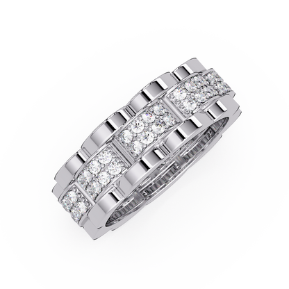 Round Cut Lab Grown Diamond Full Eternity Men's Rose Gold Wedding Band - HIGHCARAT DIAMONDS