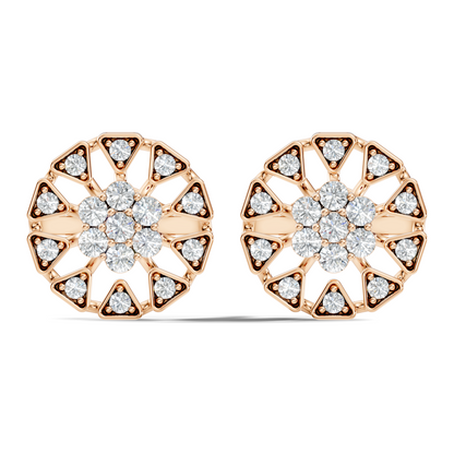 10k Solid Gold Round Shape Diamond Stunning Elegance Vintage Type  Studs Diamond Earrings - HIGHCARAT DIAMONDS