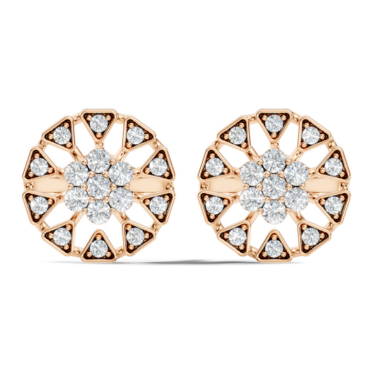 10k Solid Gold Round Shape Diamond Stunning Elegance Vintage Type  Studs Diamond Earrings - HIGHCARAT DIAMONDS