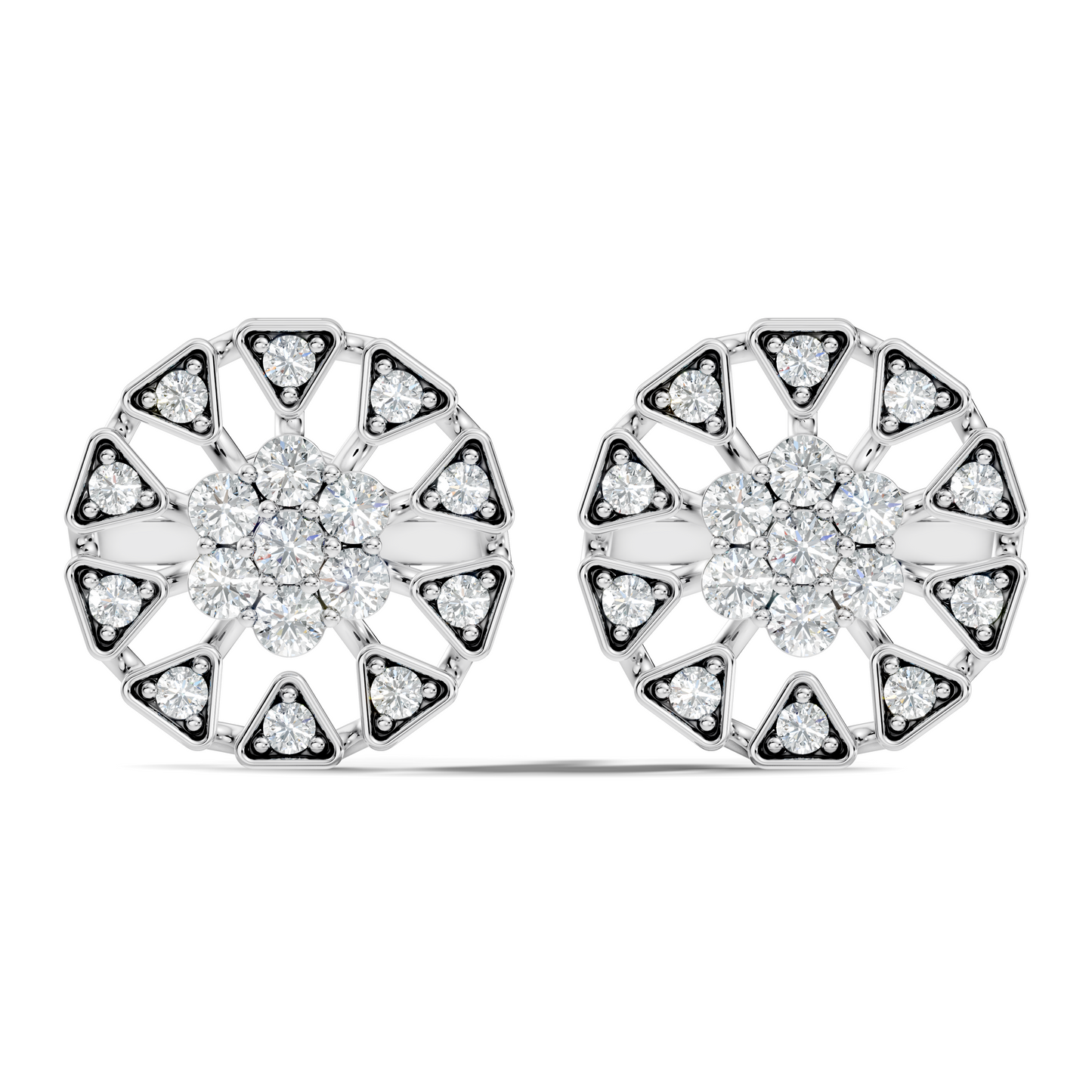 10k Solid Gold Round Shape Diamond Stunning Elegance Vintage Type  Studs Diamond Earrings - HIGHCARAT DIAMONDS