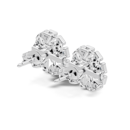 10k Solid Gold Round Shape Diamond Stunning Elegance Vintage Type  Studs Diamond Earrings - HIGHCARAT DIAMONDS