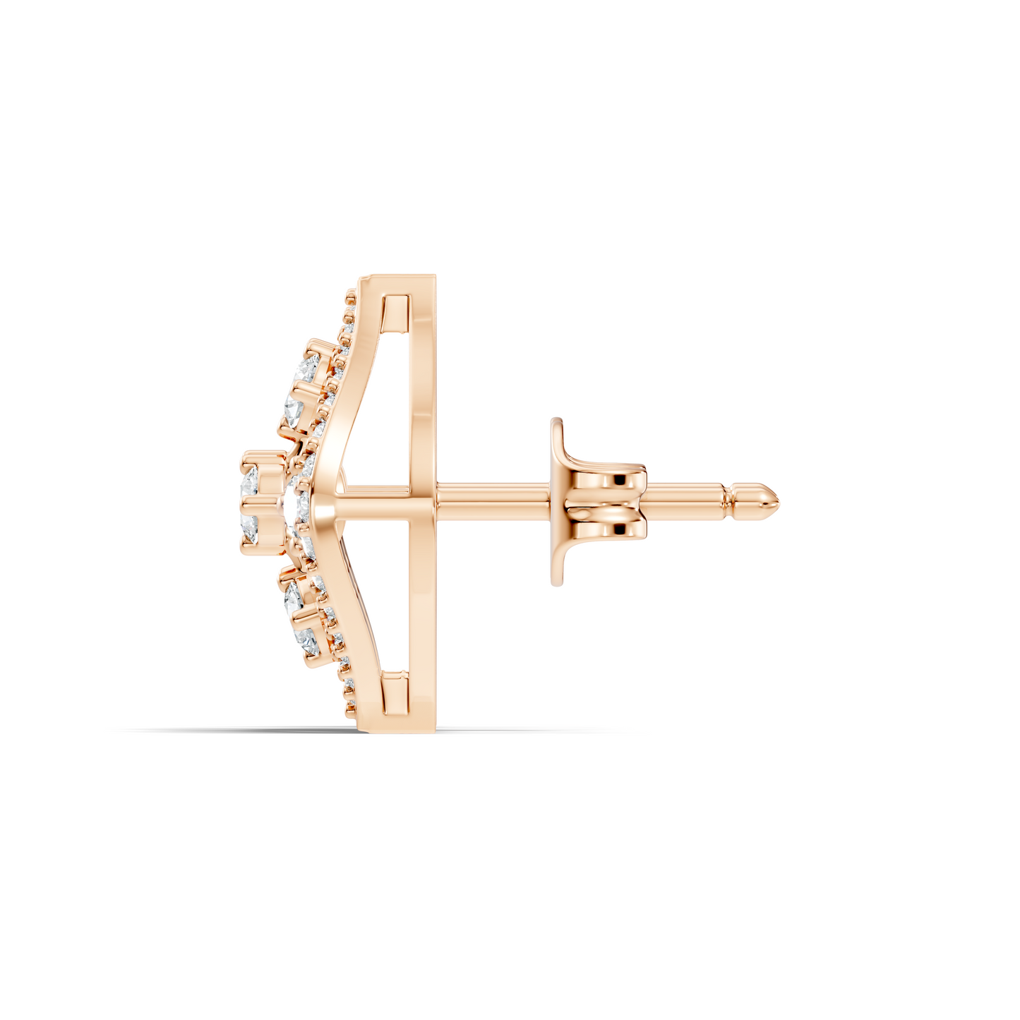 Round Shape Lab grown & Natural Diamond With 18k Solid Gold Shinning Elegance Diamond Earrings For hear - HIGHCARAT DIAMONDS