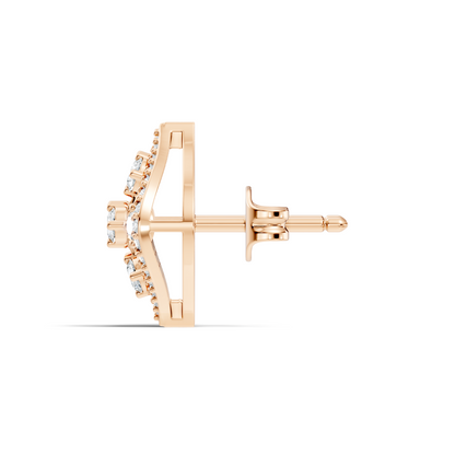 Round Shape Lab grown & Natural Diamond With 18k Solid Gold Shinning Elegance Diamond Earrings For hear - HIGHCARAT DIAMONDS