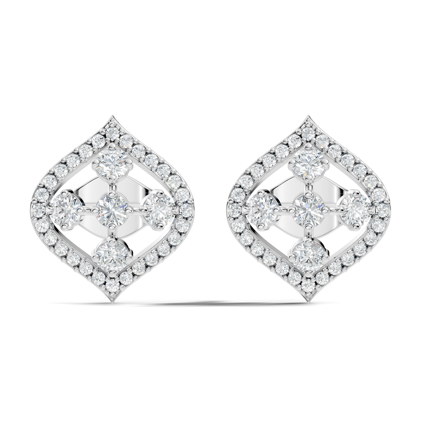 Round Shape Lab grown & Natural Diamond With 18k Solid Gold Shinning Elegance Diamond Earrings For hear - HIGHCARAT DIAMONDS