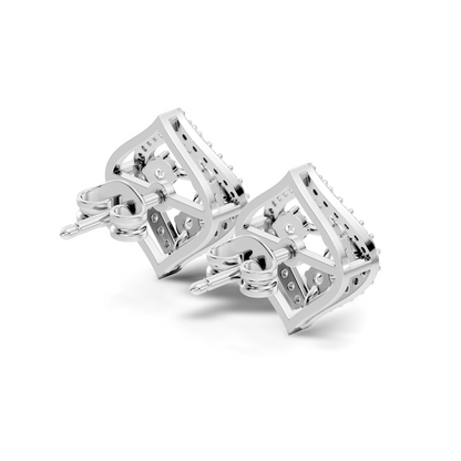 Round Shape Lab grown & Natural Diamond With 18k Solid Gold Shinning Elegance Diamond Earrings For hear - HIGHCARAT DIAMONDS