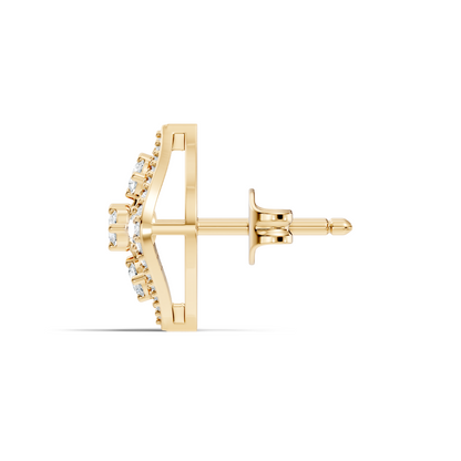 Round Shape Lab grown & Natural Diamond With 18k Solid Gold Shinning Elegance Diamond Earrings For hear - HIGHCARAT DIAMONDS