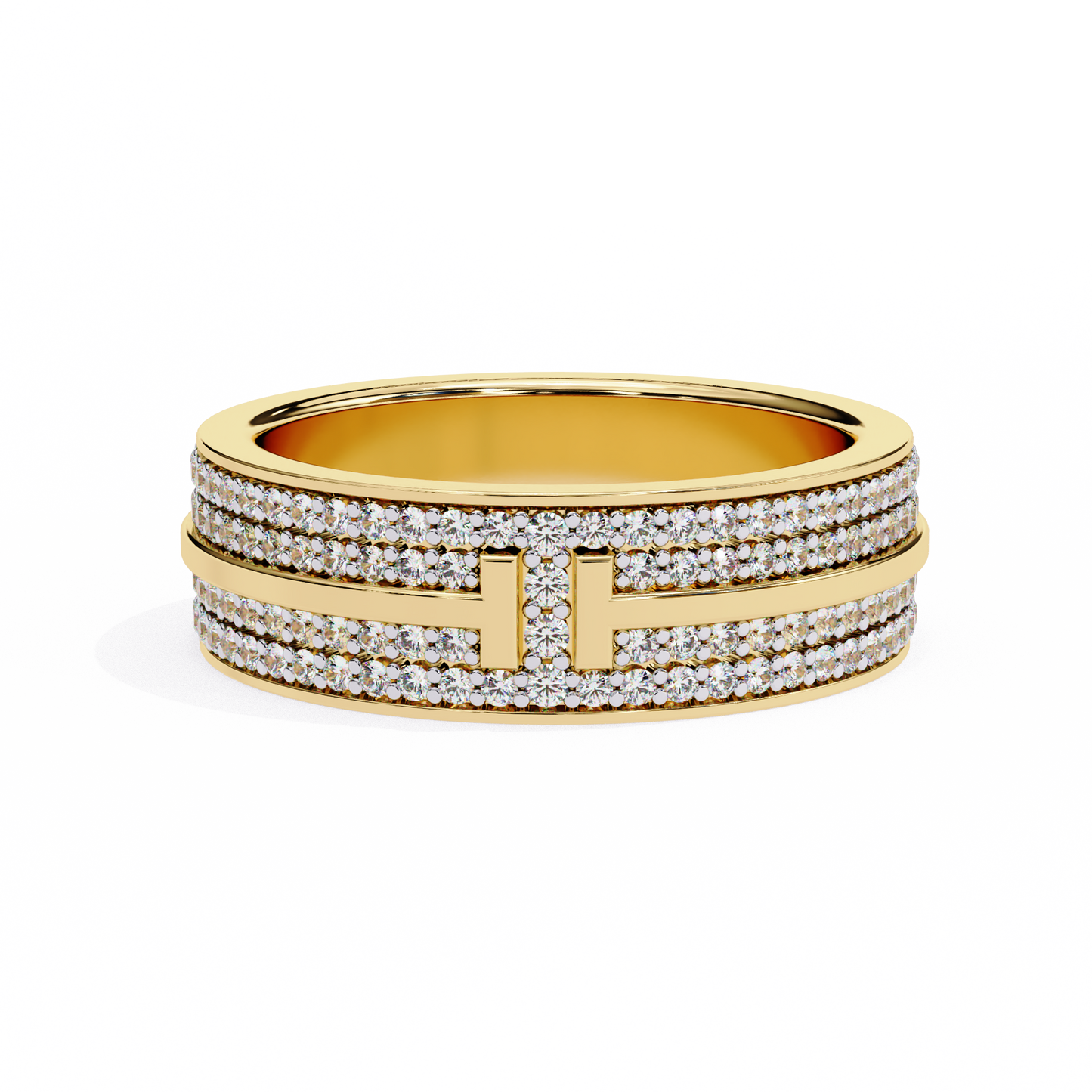 Round Cut Lab Grown Diamond Unique Half Eternity Beautiful Unisex Wedding Band - HIGHCARAT DIAMONDS