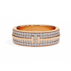 Round Cut Lab Grown Diamond Unique Half Eternity Beautiful Unisex Wedding Band - HIGHCARAT DIAMONDS