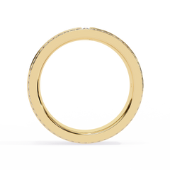 Round Cut Lab Grown Diamond Unique Half Eternity Beautiful Unisex Wedding Band - HIGHCARAT DIAMONDS