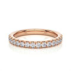 Round Lab Grown Diamond Half Eternity Band Close-Up Detail