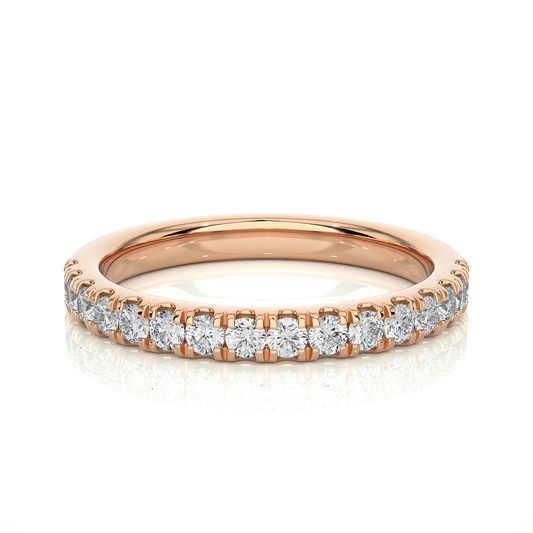 Round Diamond Half Eternity Wedding Band For Her Sparkling Timeless Dainty Vintage Jewelry - HIGHCARAT DIAMONDS