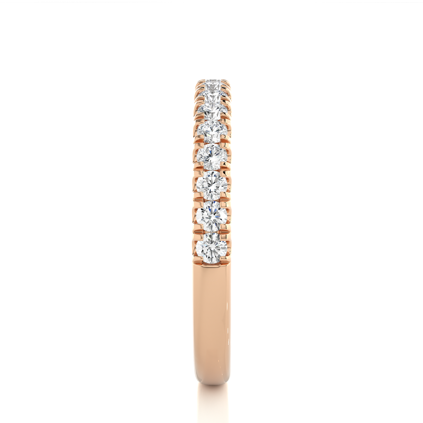 Round Diamond Half Eternity Wedding Band For Her Sparkling Timeless Dainty Vintage Jewelry - HIGHCARAT DIAMONDS