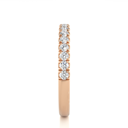 Round Diamond Half Eternity Wedding Band For Her Sparkling Timeless Dainty Vintage Jewelry - HIGHCARAT DIAMONDS