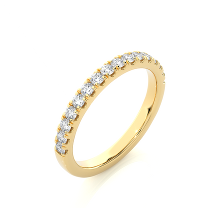 Round Diamond Half Eternity Wedding Band For Her Sparkling Timeless Dainty Vintage Jewelry - HIGHCARAT DIAMONDS