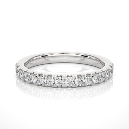 Round Diamond Half Eternity Wedding Band For Her Sparkling Timeless Dainty Vintage Jewelry - HIGHCARAT DIAMONDS