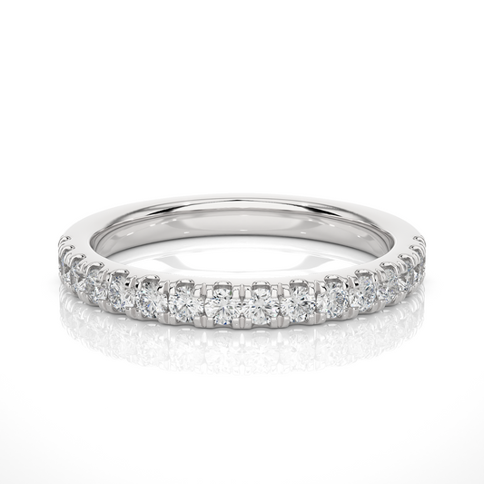 Round Diamond Half Eternity Wedding Band For Her Sparkling Timeless Dainty Vintage Jewelry - HIGHCARAT DIAMONDS