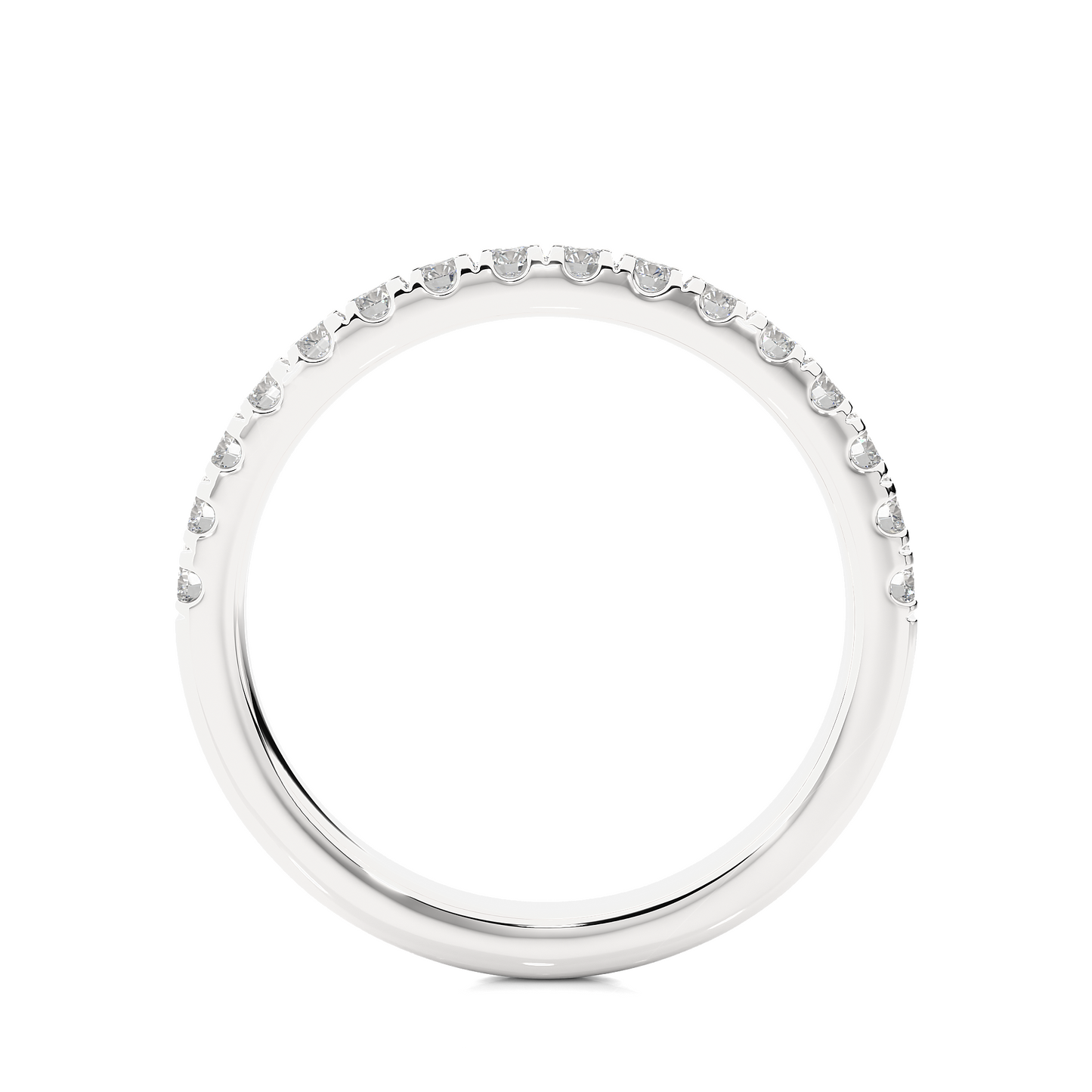 Round Diamond Half Eternity Wedding Band For Her Sparkling Timeless Dainty Vintage Jewelry - HIGHCARAT DIAMONDS