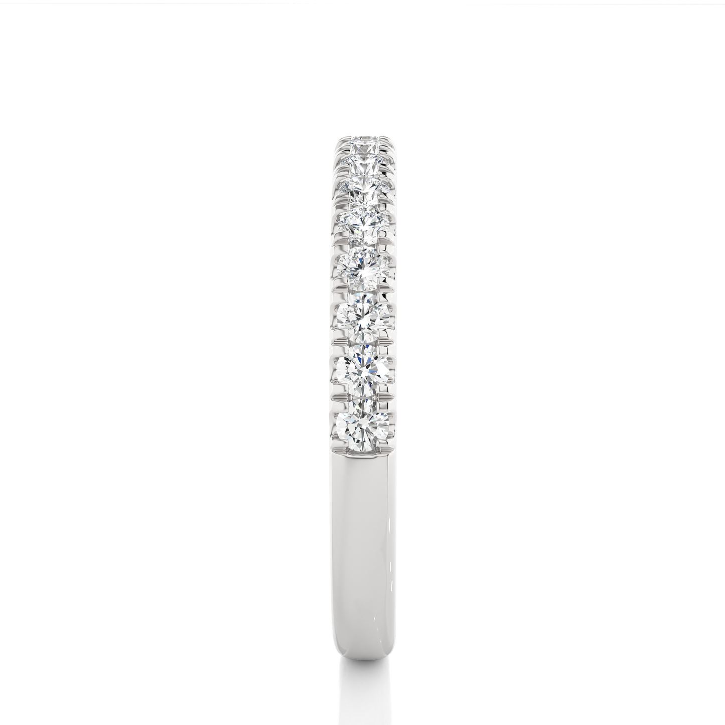 Round Diamond Half Eternity Wedding Band For Her Sparkling Timeless Dainty Vintage Jewelry - HIGHCARAT DIAMONDS
